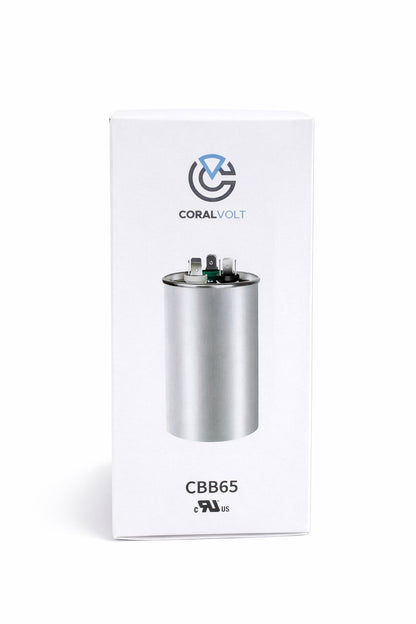 Coralvolt 60 µF+5 µF Dual Run Round HVAC Capacitor 370/440V CBB65 UL Rated
