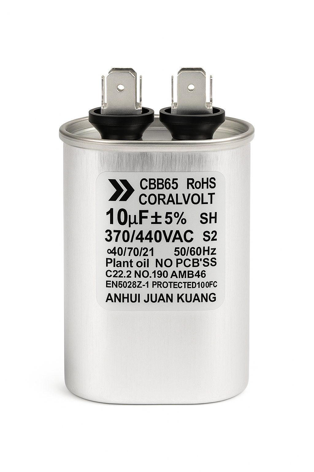 10+5 µF Dual Run Oval HVAC Capacitor – 370/440V AC | CBB65, UL Rated