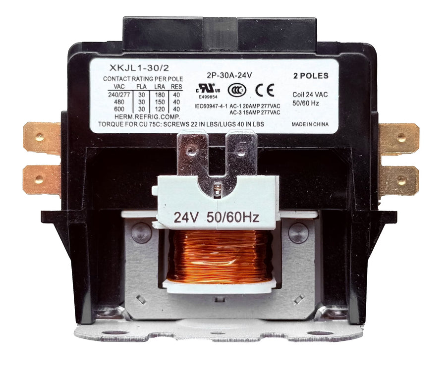 CORALVOLT 30 Amp 2-Pole Definite Purpose Contactor 24V Coil