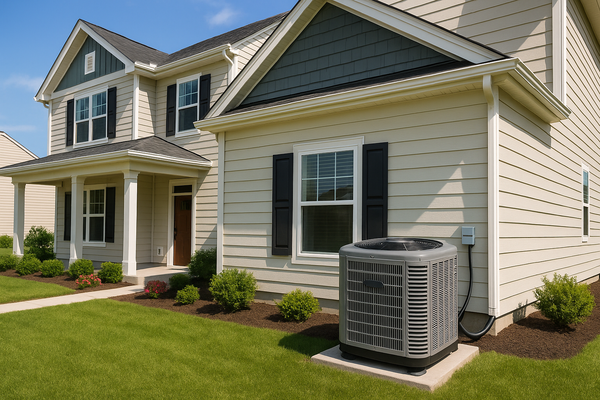 A single family unit with outdoor HVAC